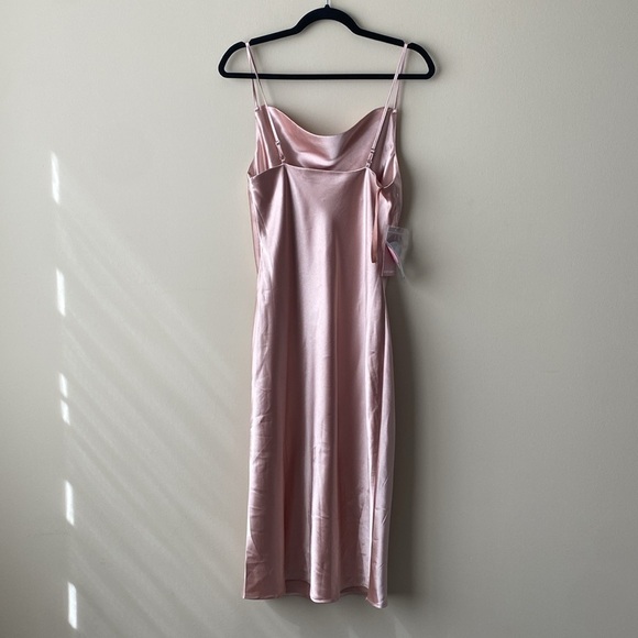 Birdy Grey Rose Gold Shiny Satin Lisa Midi Dress Bridesmaid Dress Size Small - Picture 4 of 11